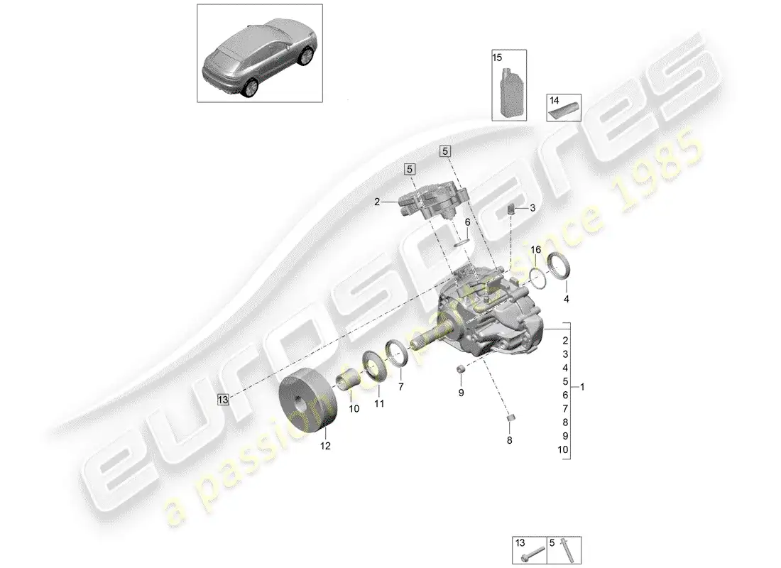 porsche 2020 (macan) transfer box parts diagram
