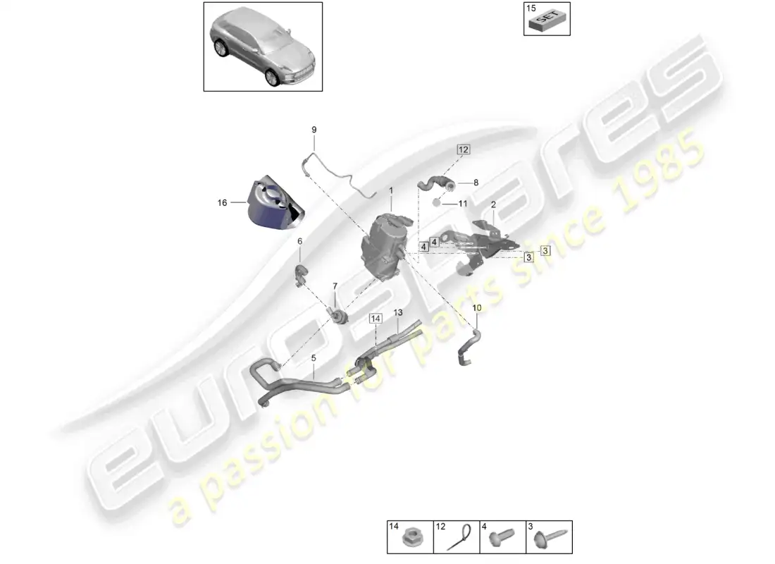 porsche 2020 (macan) auxiliary heater accessories parts diagram