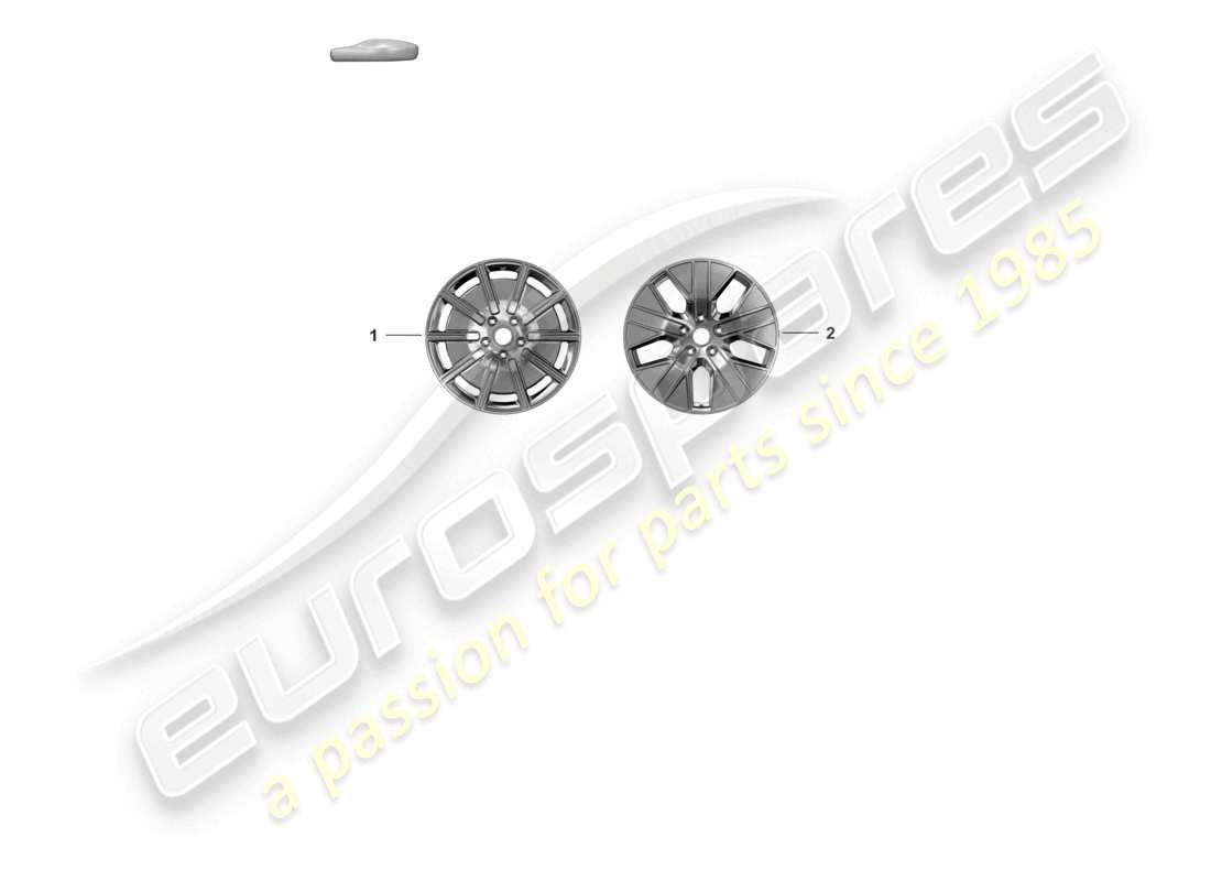 porsche 2023 (taycan 9j1-1) alloy wheel 20 parts diagram