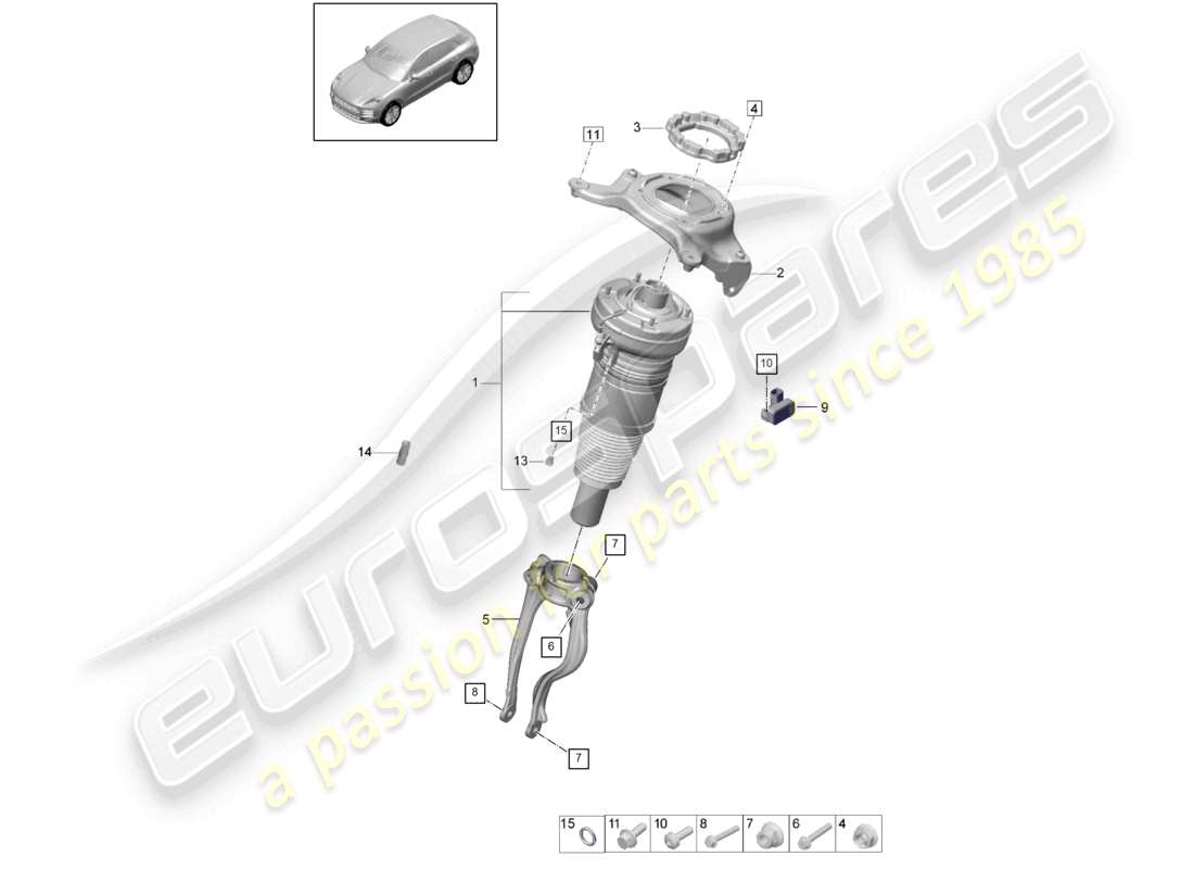 porsche 2026 (macan) air suspension part diagram