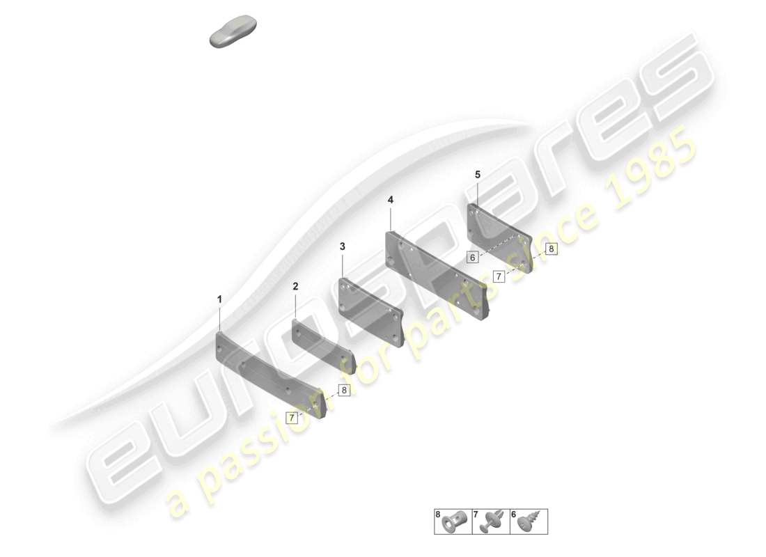 porsche 2020 (taycan 9j1-1) licence plate holder sport design package part diagram