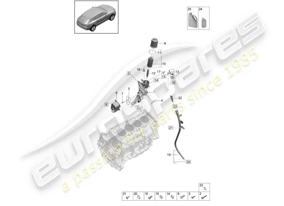 porsche 2020 (macan) oil filter console oil cooler parts diagram