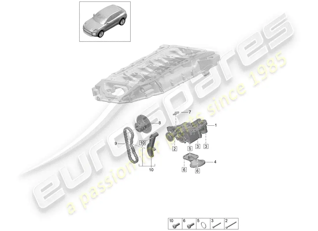 porsche 2020 (macan) oil pump parts diagram
