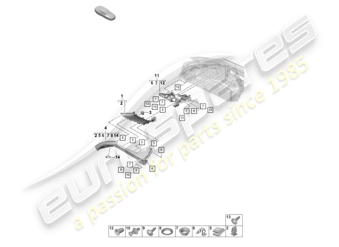 a part diagram from the porsche panamera parts catalogue