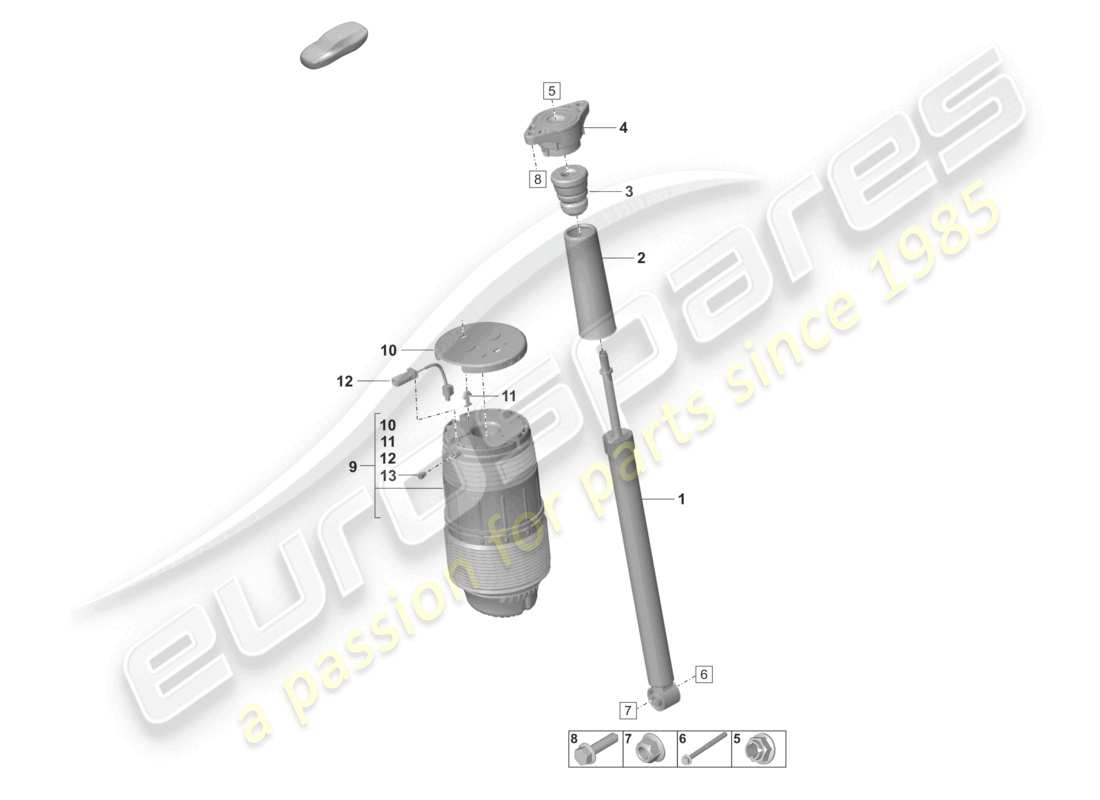 porsche 2023 (panamera 971-2) air suspension shock absorbers parts diagram