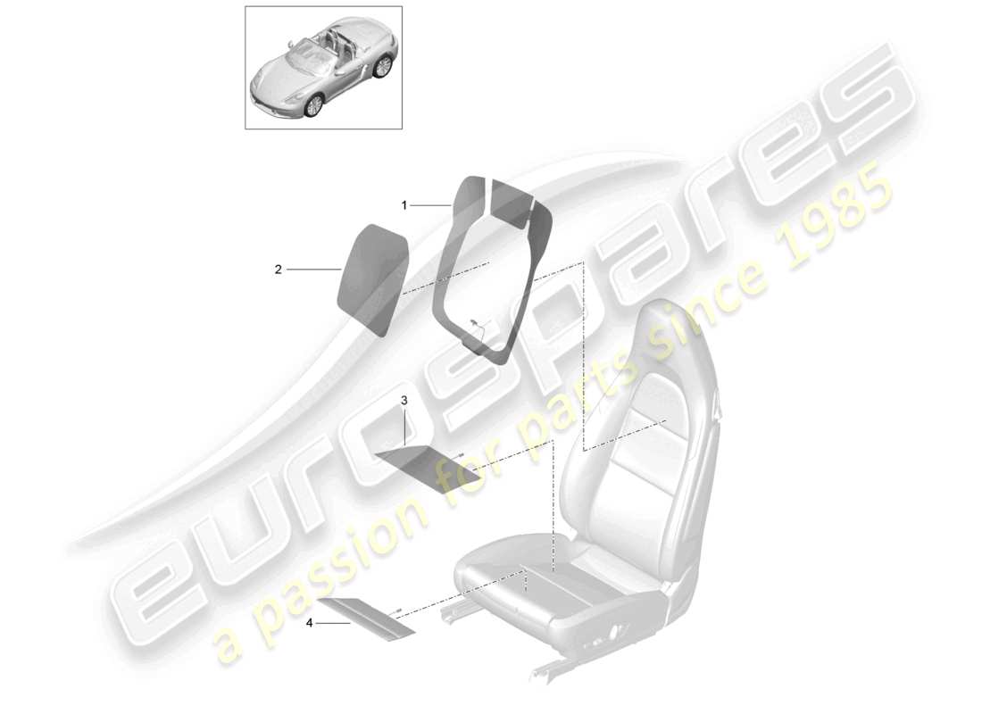 a part diagram from the porsche 2022 (718 boxster) parts catalogue