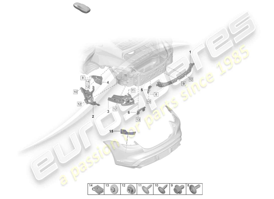 porsche 2020 (taycan 9j1-1) fasteners rear bumper part diagram