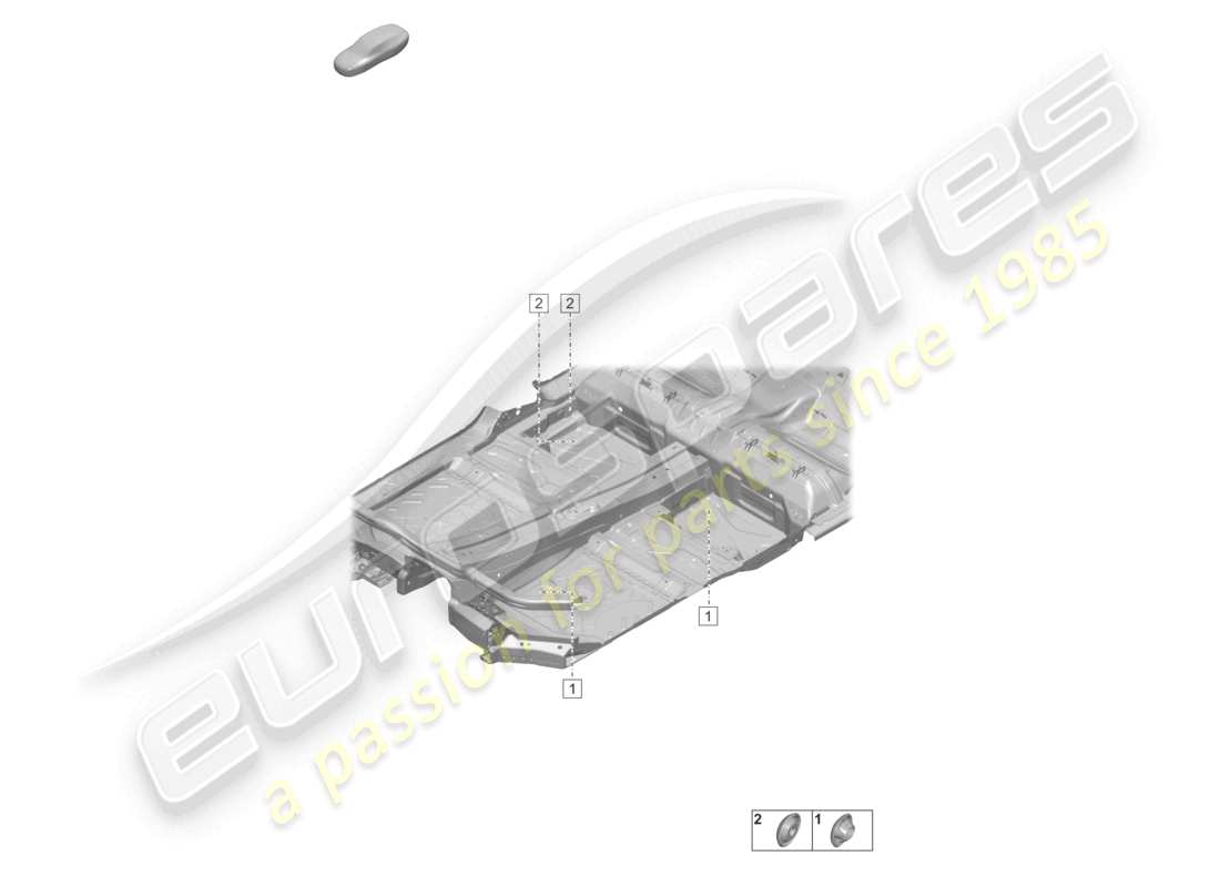 porsche 2020 (taycan 9j1-1) underbody interior part diagram