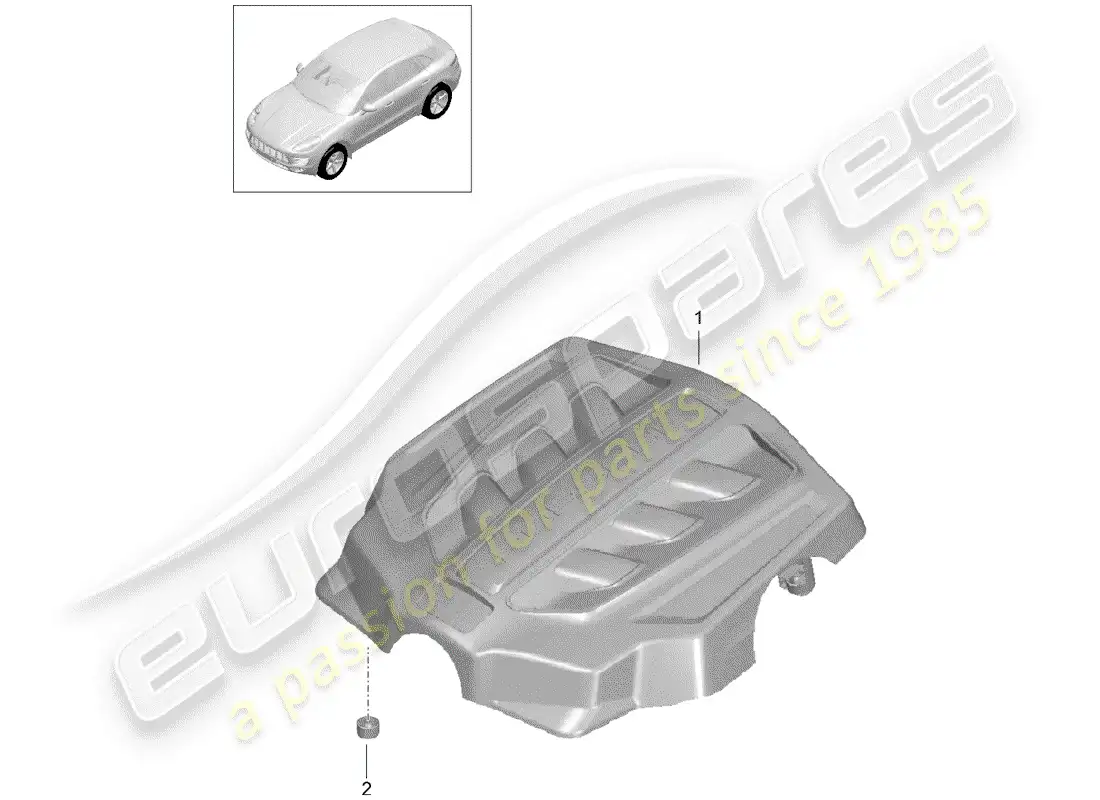 porsche 2014 (macan) engine cover parts diagram