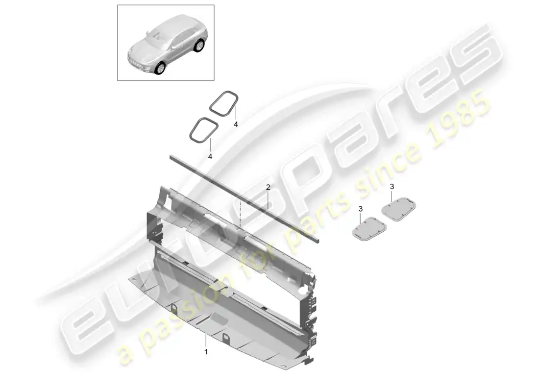 porsche 2014 (macan) air guide parts diagram