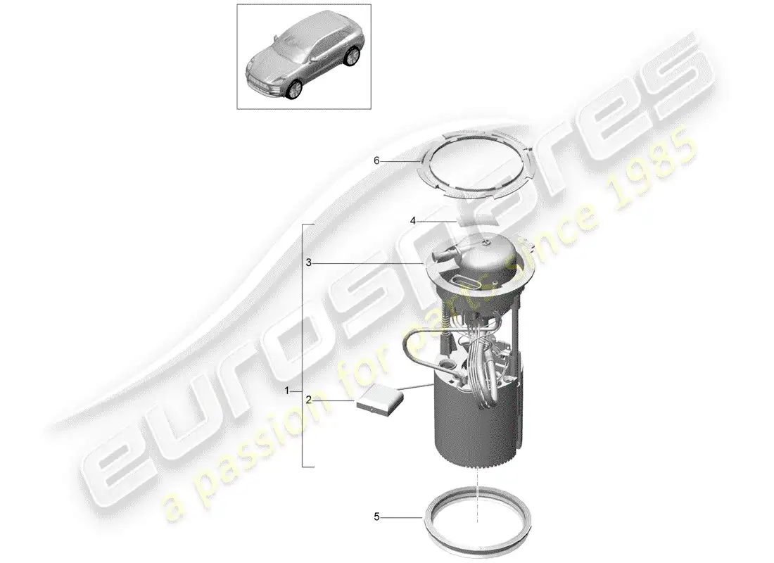 porsche 2020 (macan) fuel pump (complete) parts diagram
