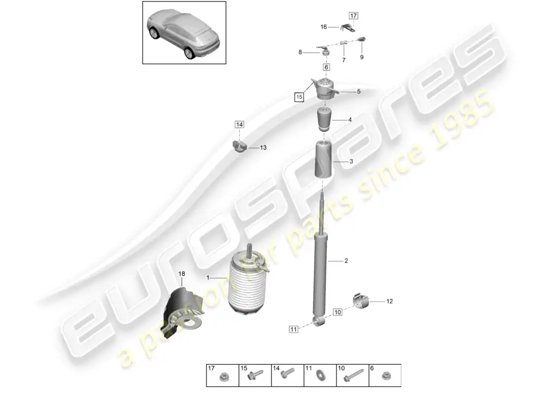 porsche 2020 (macan) air suspension parts diagram