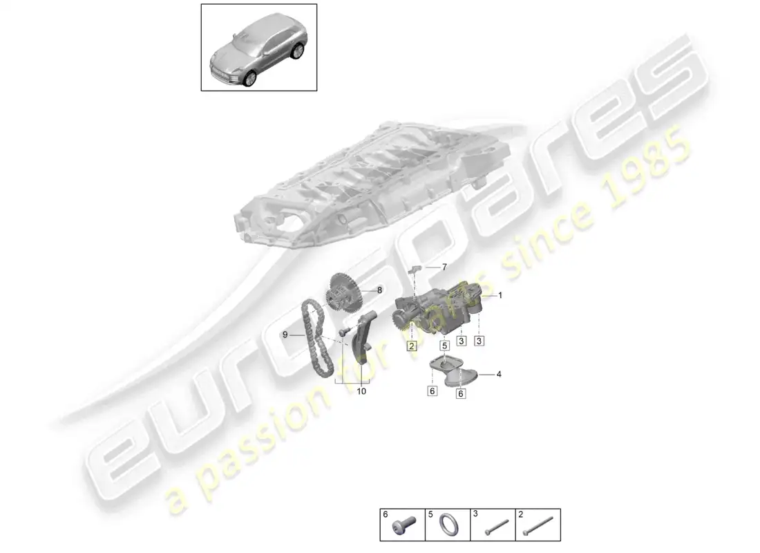porsche 2020 (macan) oil pump parts diagram