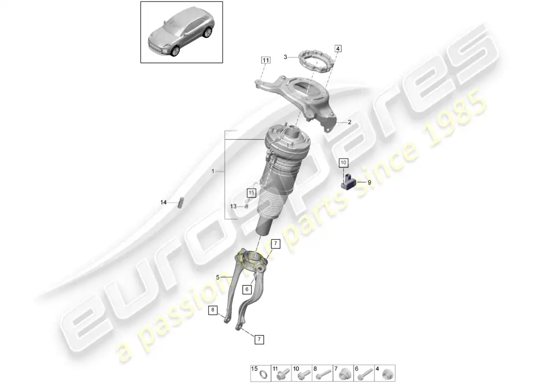 porsche 2020 (macan) air suspension parts diagram