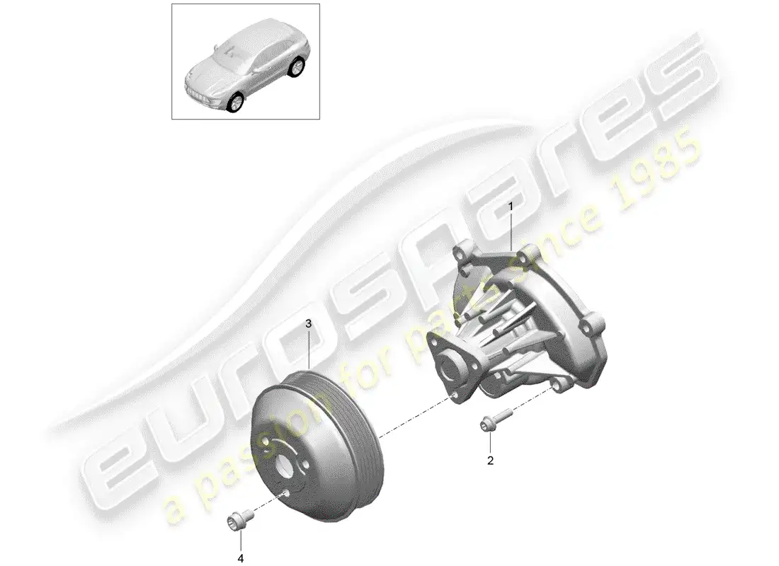 porsche 2014 (macan) coolant pump parts diagram