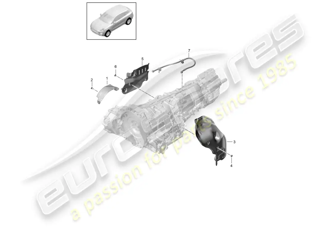 porsche 2014 (macan) 7-speed dual clutch gearbox - pdk - accessories parts diagram