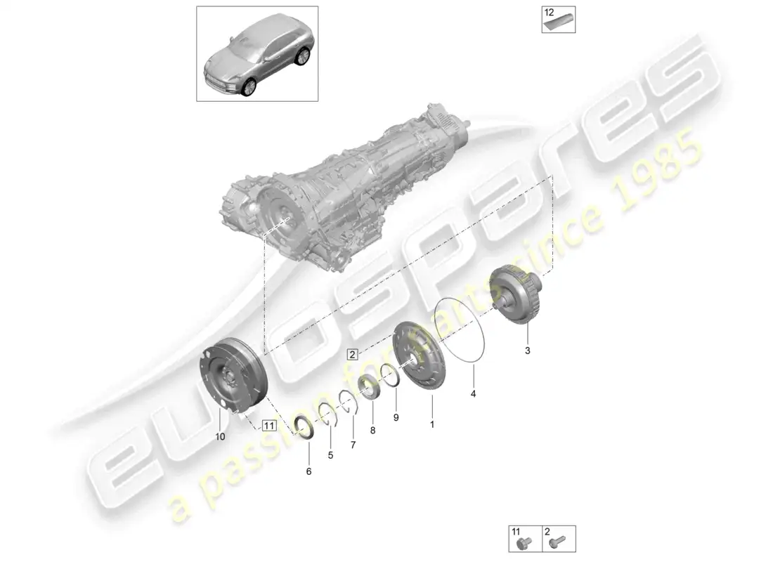 porsche 2020 (macan) coupling flywheel parts diagram