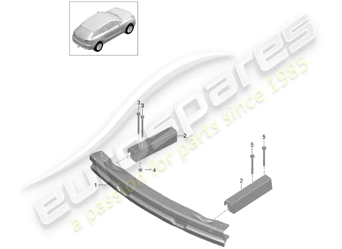 porsche 2014 (macan) bumper carrier rear parts diagram