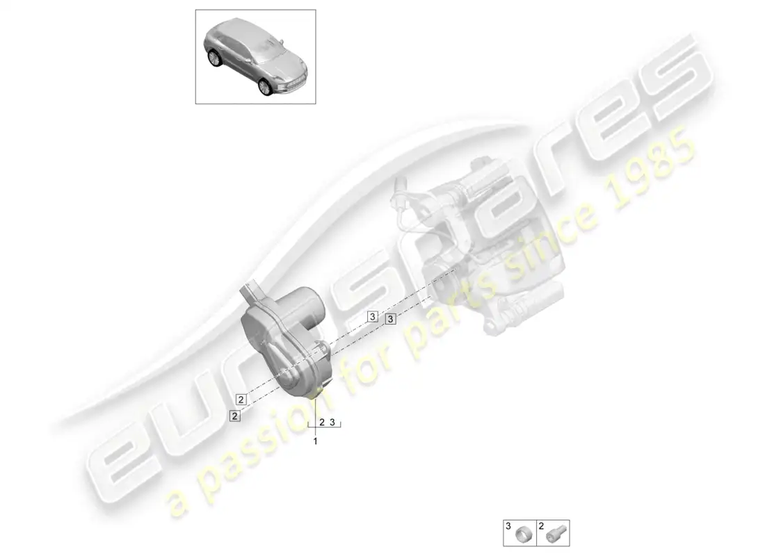 porsche 2020 (macan) parking brake rear axle parts diagram