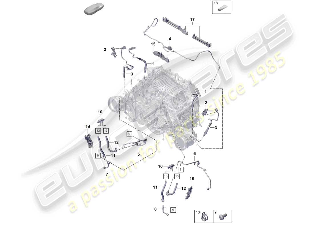 a part diagram from the porsche 992 parts catalogue