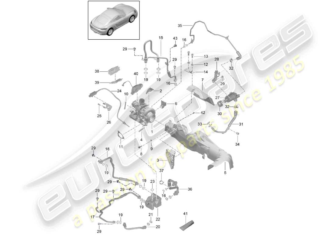 a part diagram from the porsche 2026 (718 cayman) parts catalogue
