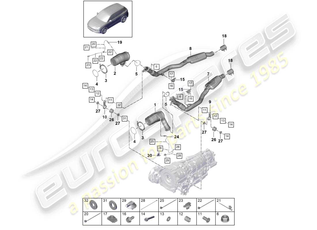 a part diagram from the porsche 2024 (cayenne e3 9ya/9yb) parts catalogue