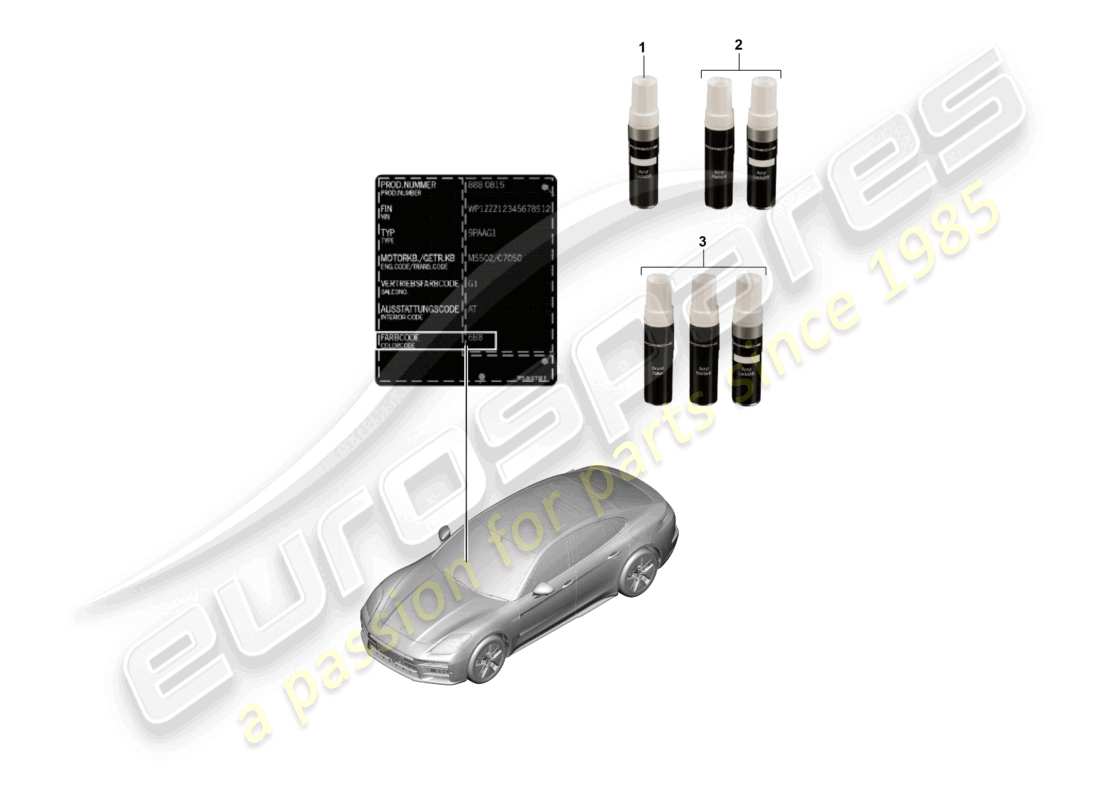 porsche 2025 (panamera 976) paint touch-up applicator paints parts diagram