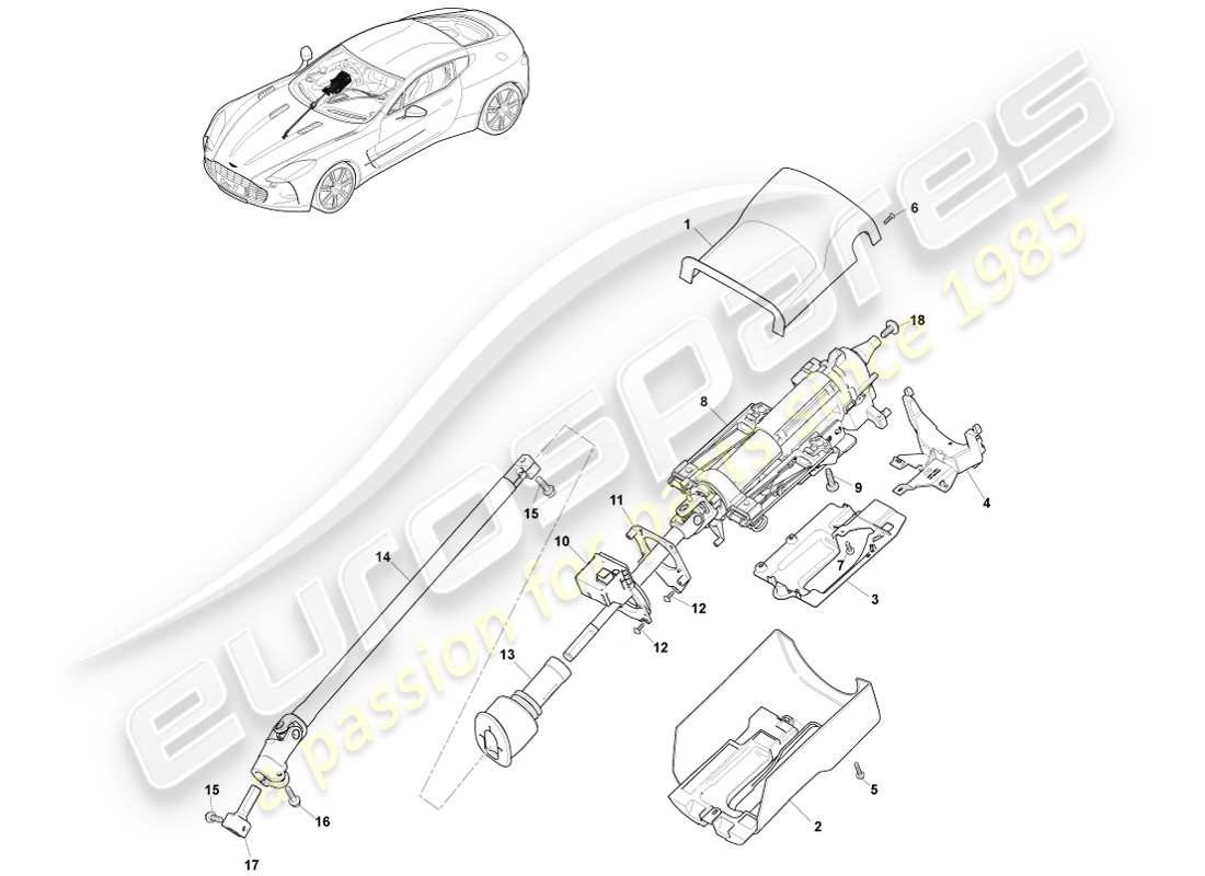 a part diagram from the aston martin one-77 parts catalogue