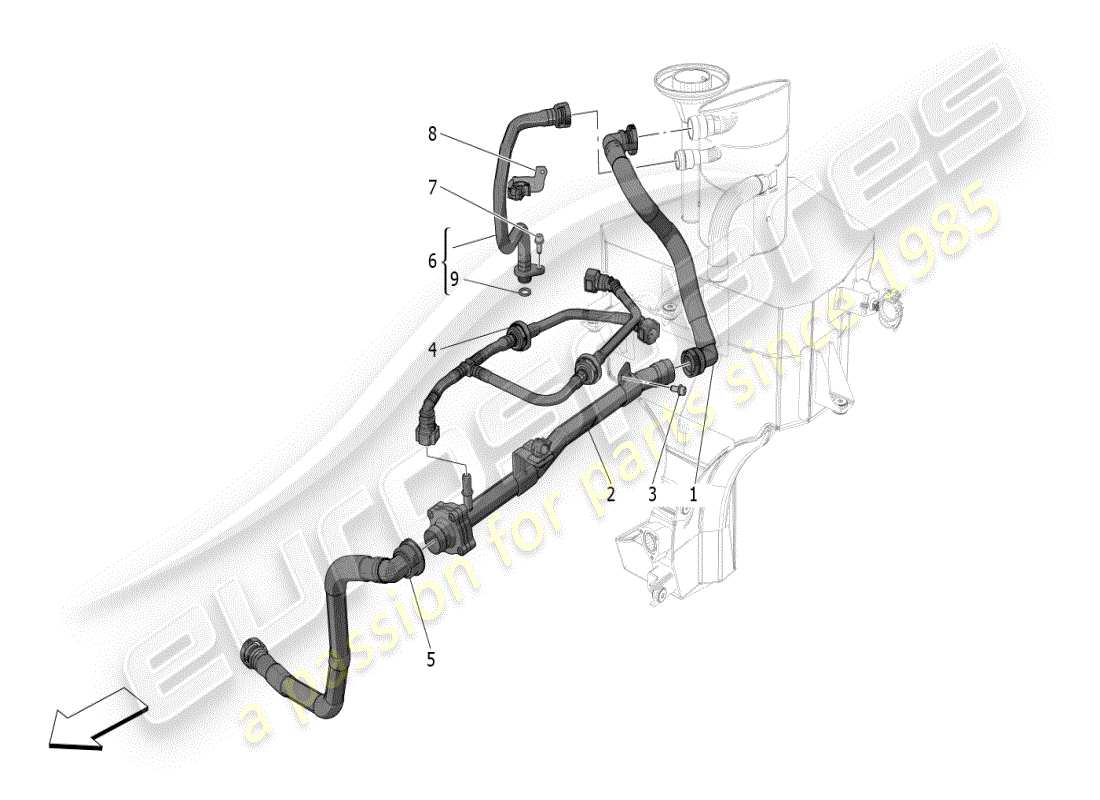 maserati mc20 (2024) oil vapour recirculation system part diagram