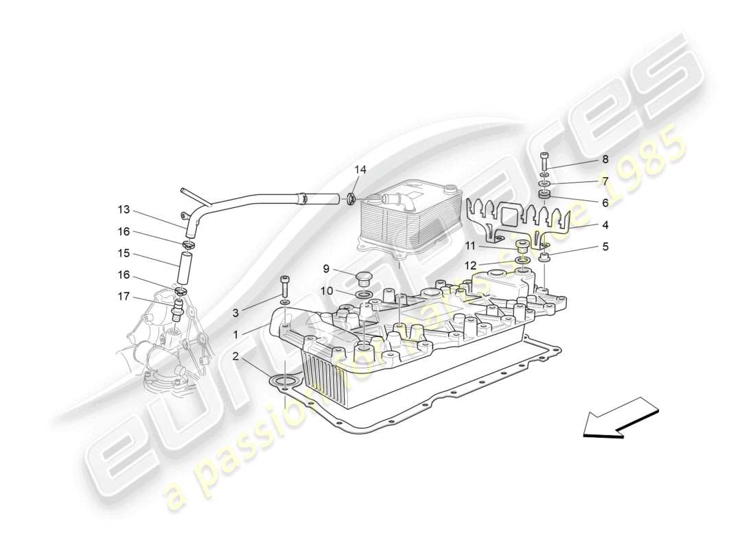 maserati grancabrio mc (2013) heat exchanger parts diagram