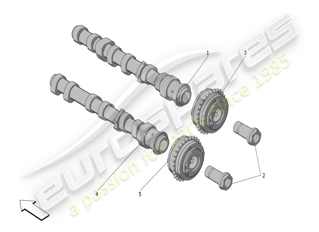 maserati mc20 (2024) lh cylinder head camshafts part diagram