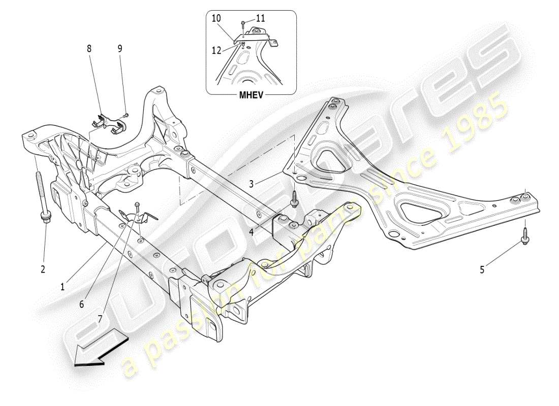 maserati ghibli (2019) front underchassis part diagram