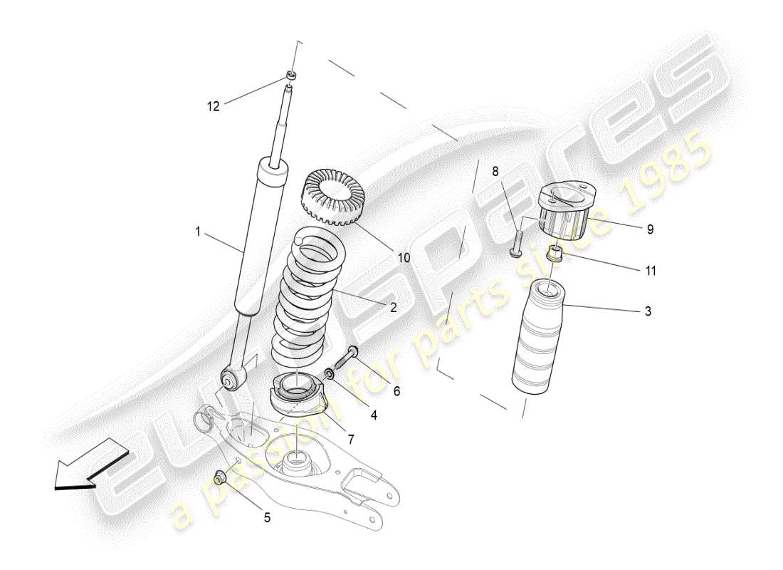 maserati ghibli (2021) rear shock absorber devices part diagram