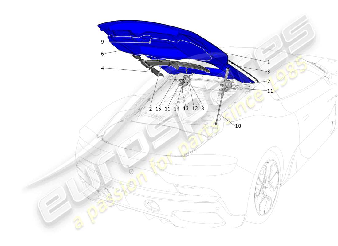 maserati mc20 (2022) rear lid parts diagram