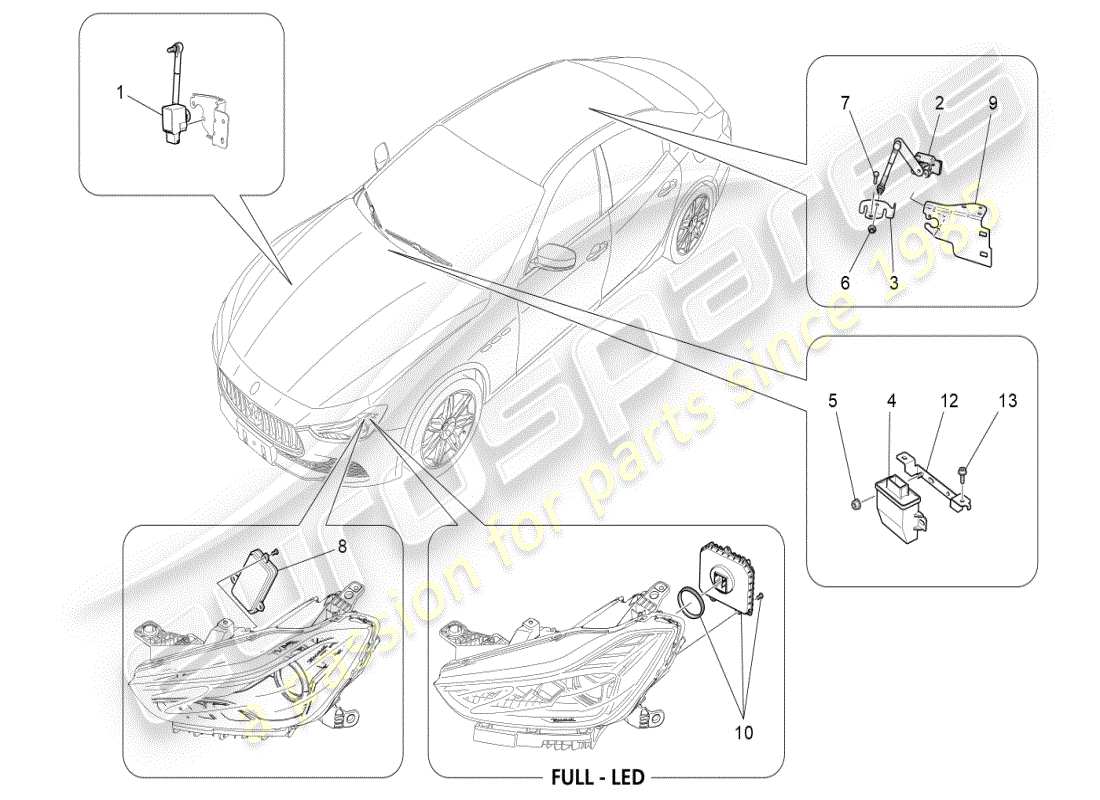 maserati ghibli (2021) lighting system control part diagram