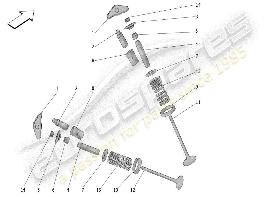 maserati mc20 (2024) valves part diagram