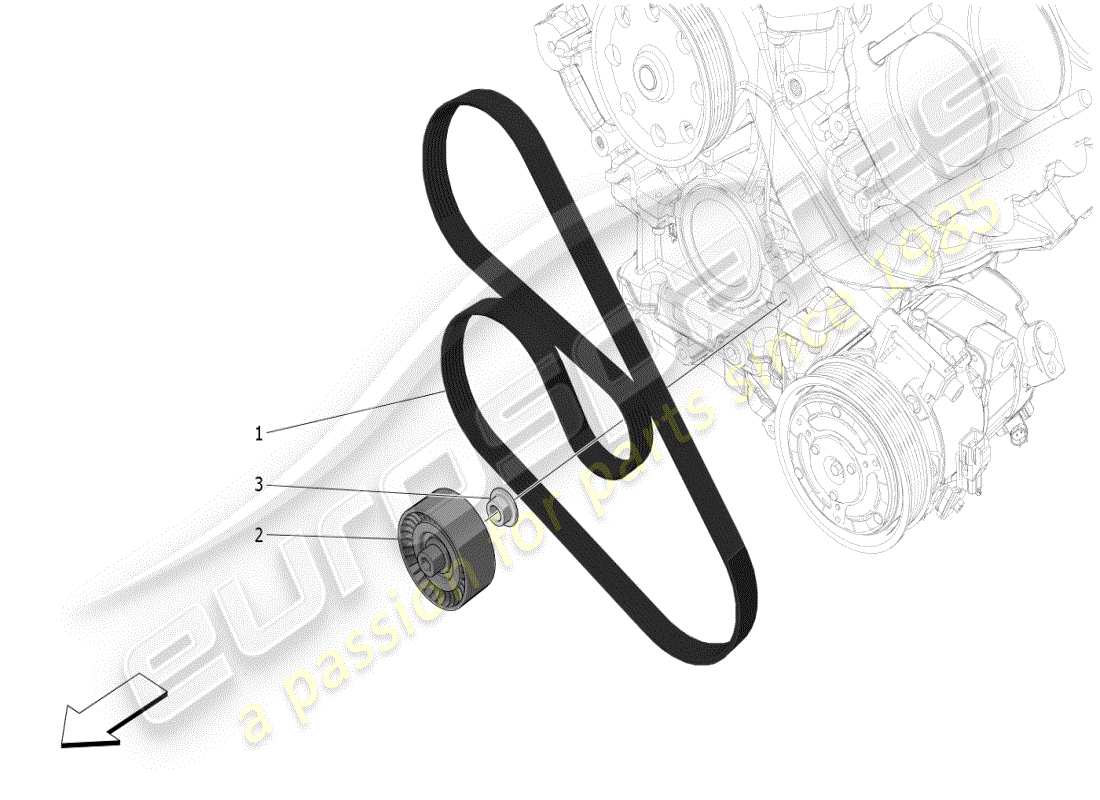 maserati mc20 (2024) auxiliary device belts part diagram