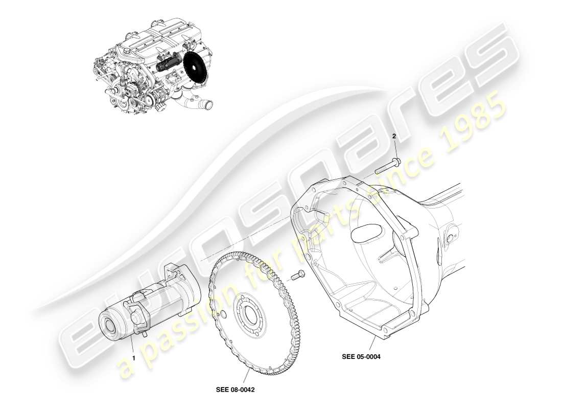 aston martin one-77 (2011) engine cranking parts diagram