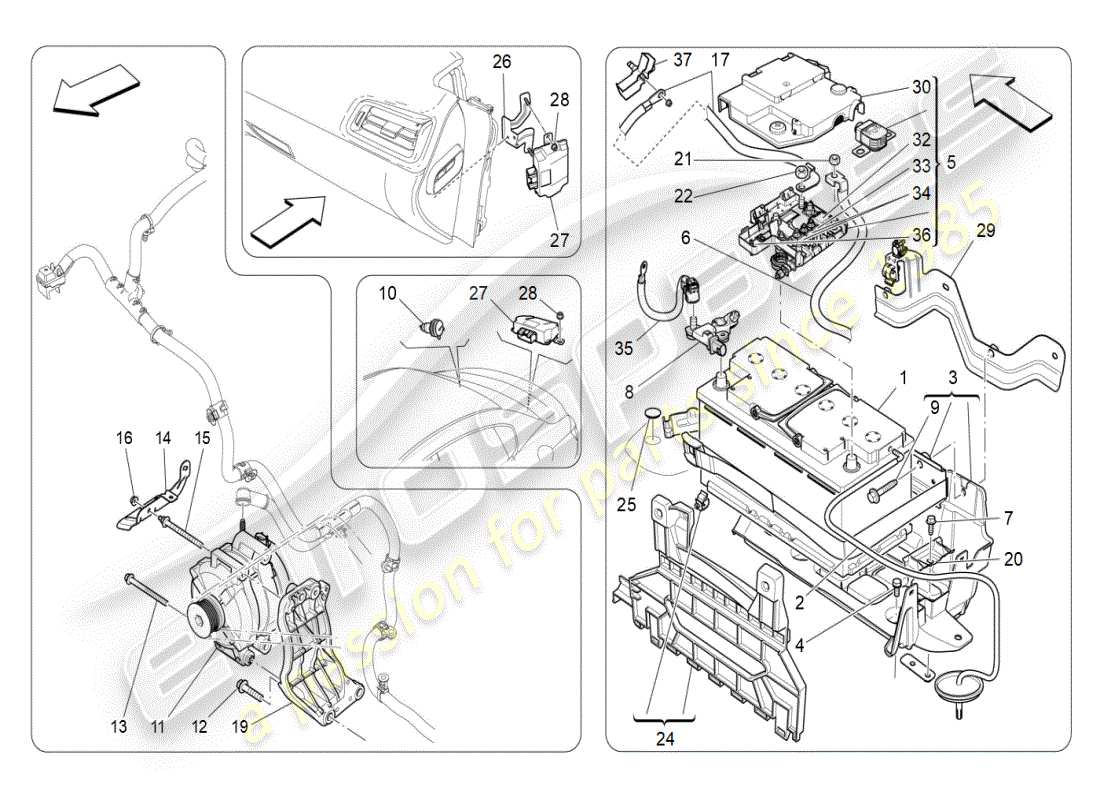 maserati ghibli (2021) energy generation and accumulation part diagram