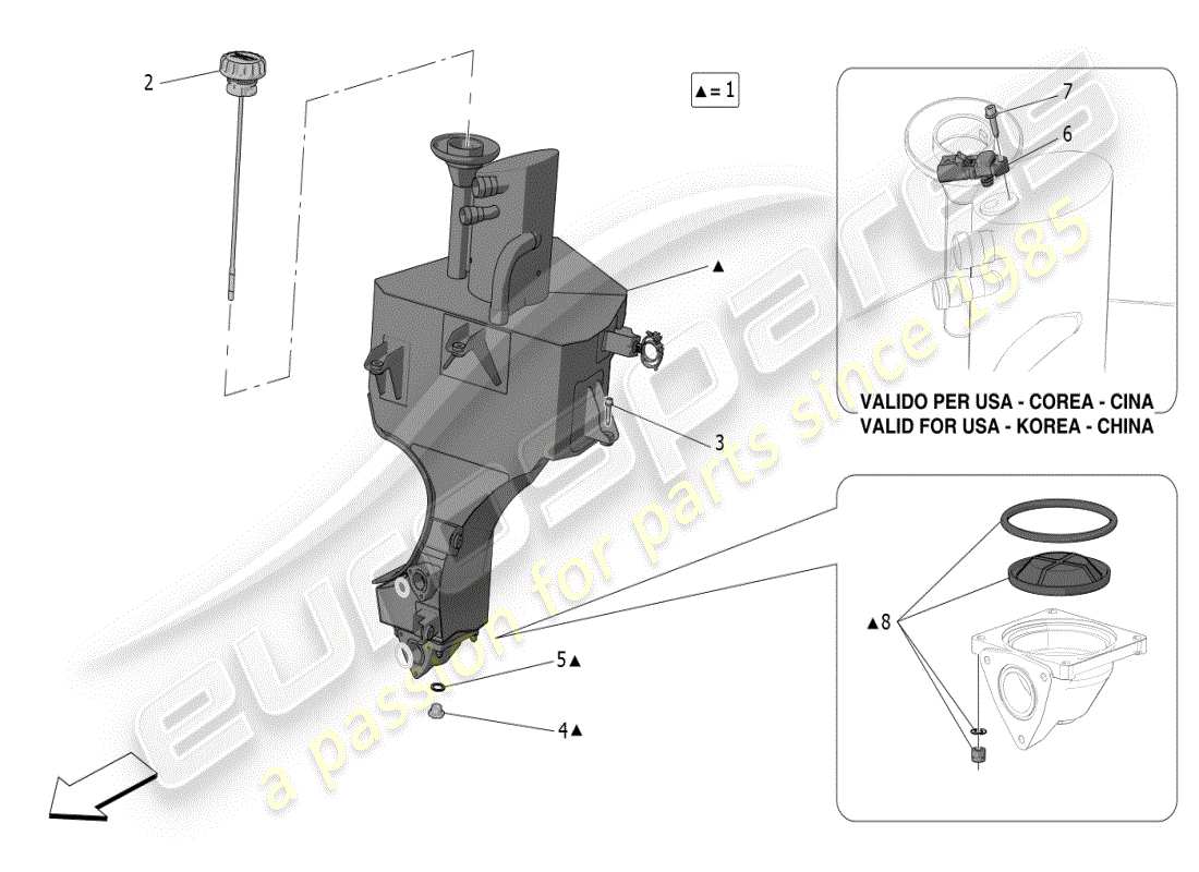 maserati mc20 (2024) lubrication system: circuit and collection part diagram