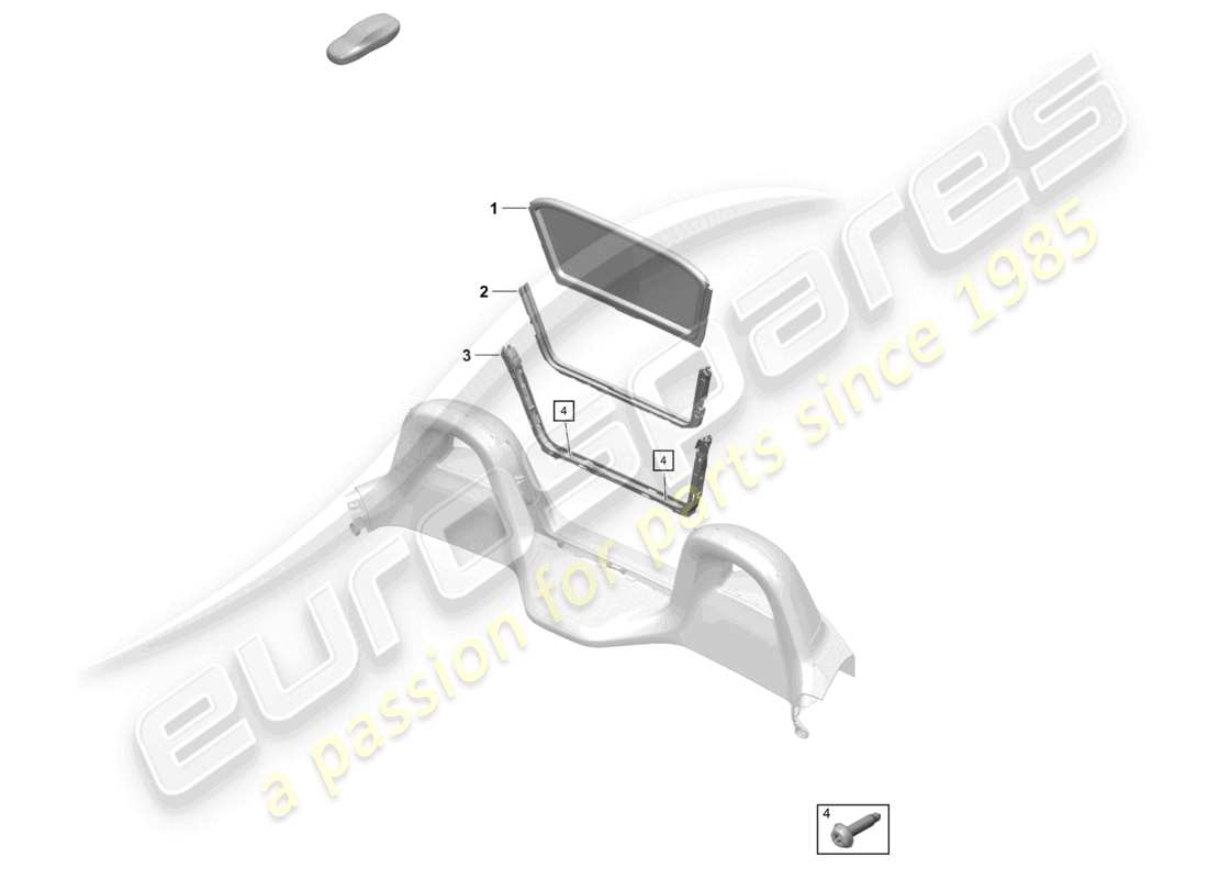 a part diagram from the porsche 2023 (718 boxster spyder) parts catalogue