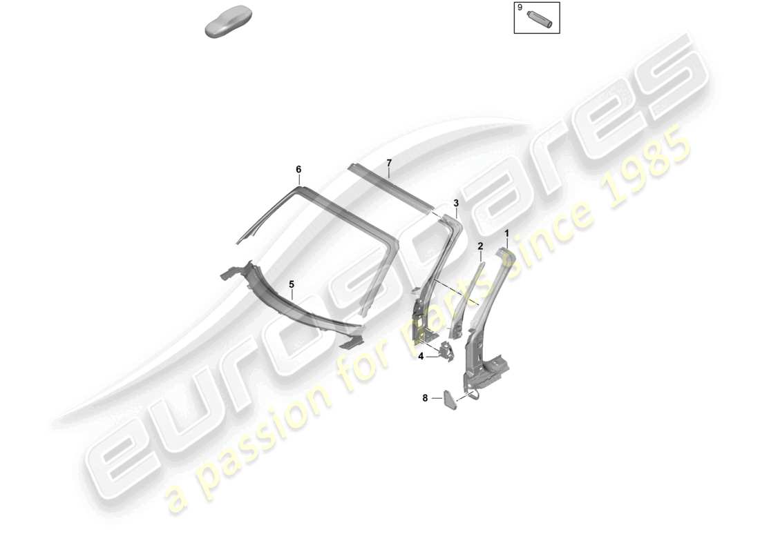 a part diagram from the Porsche 2025 (992-2) parts catalogue