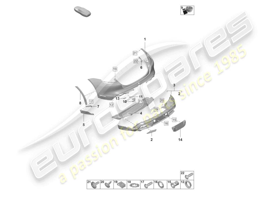 a part diagram from the porsche 2025 (taycan 9j1-2) parts catalogue