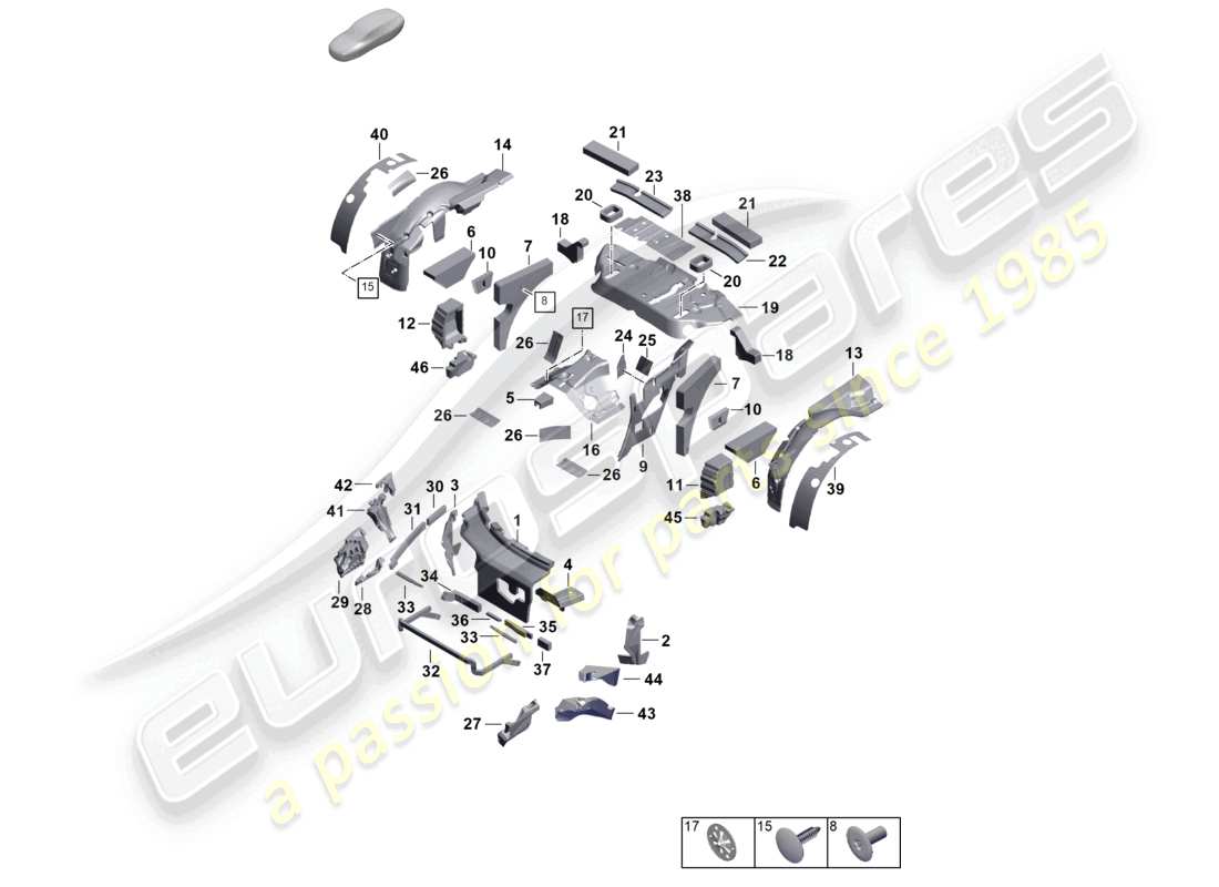 a part diagram from the porsche 992 parts catalogue