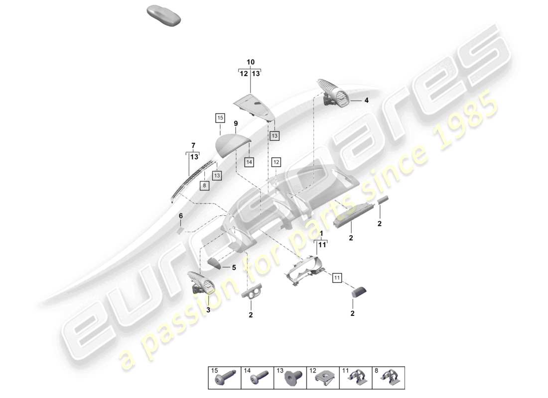 a part diagram from the porsche 2023 (718 boxster spyder) parts catalogue