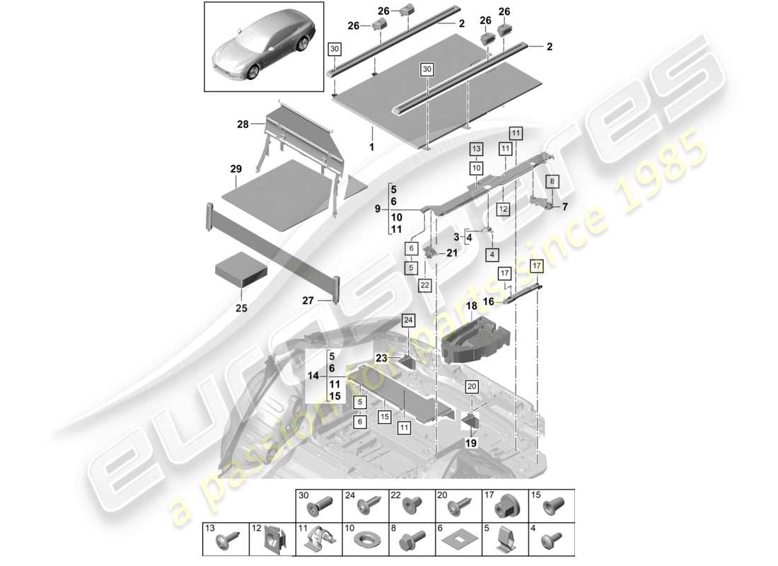 a part diagram from the porsche panamera parts catalogue
