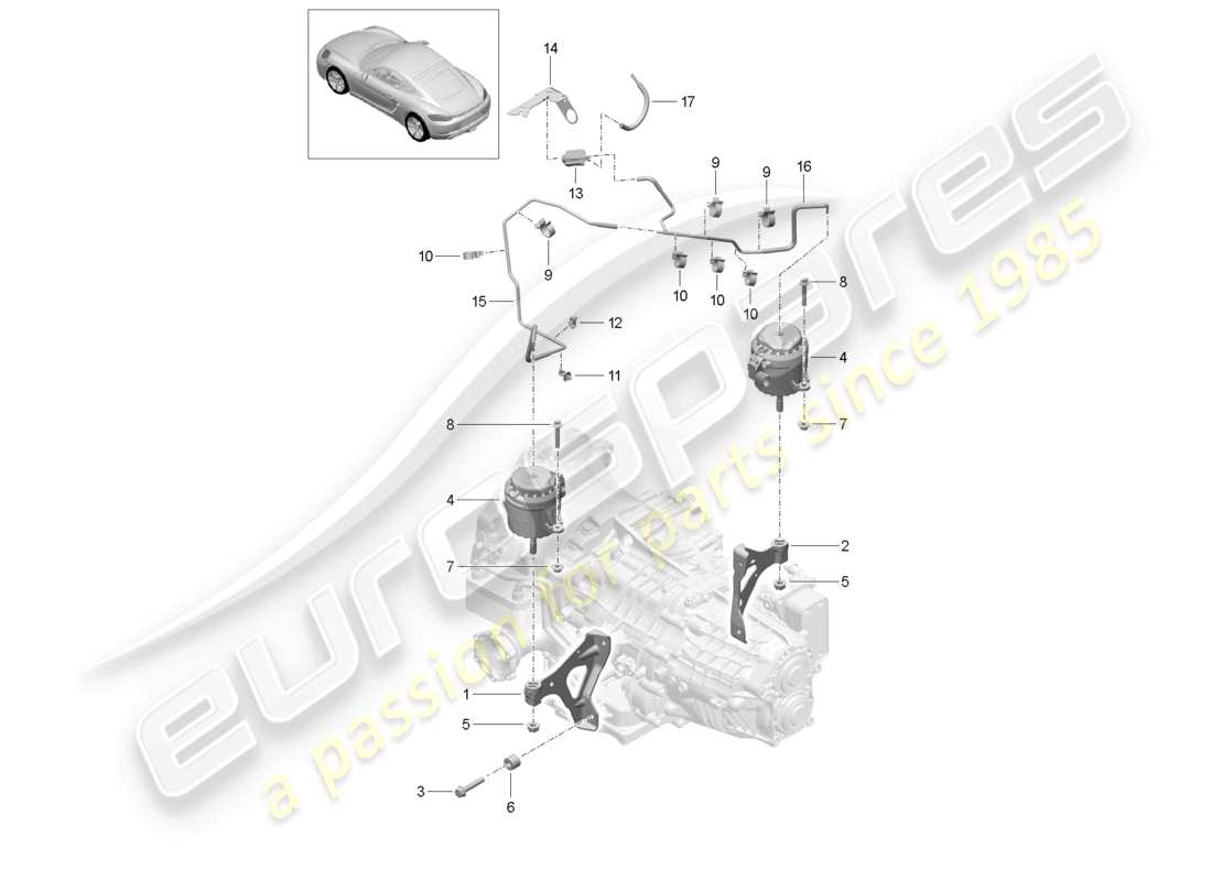 a part diagram from the porsche 2023 (718 cayman) parts catalogue