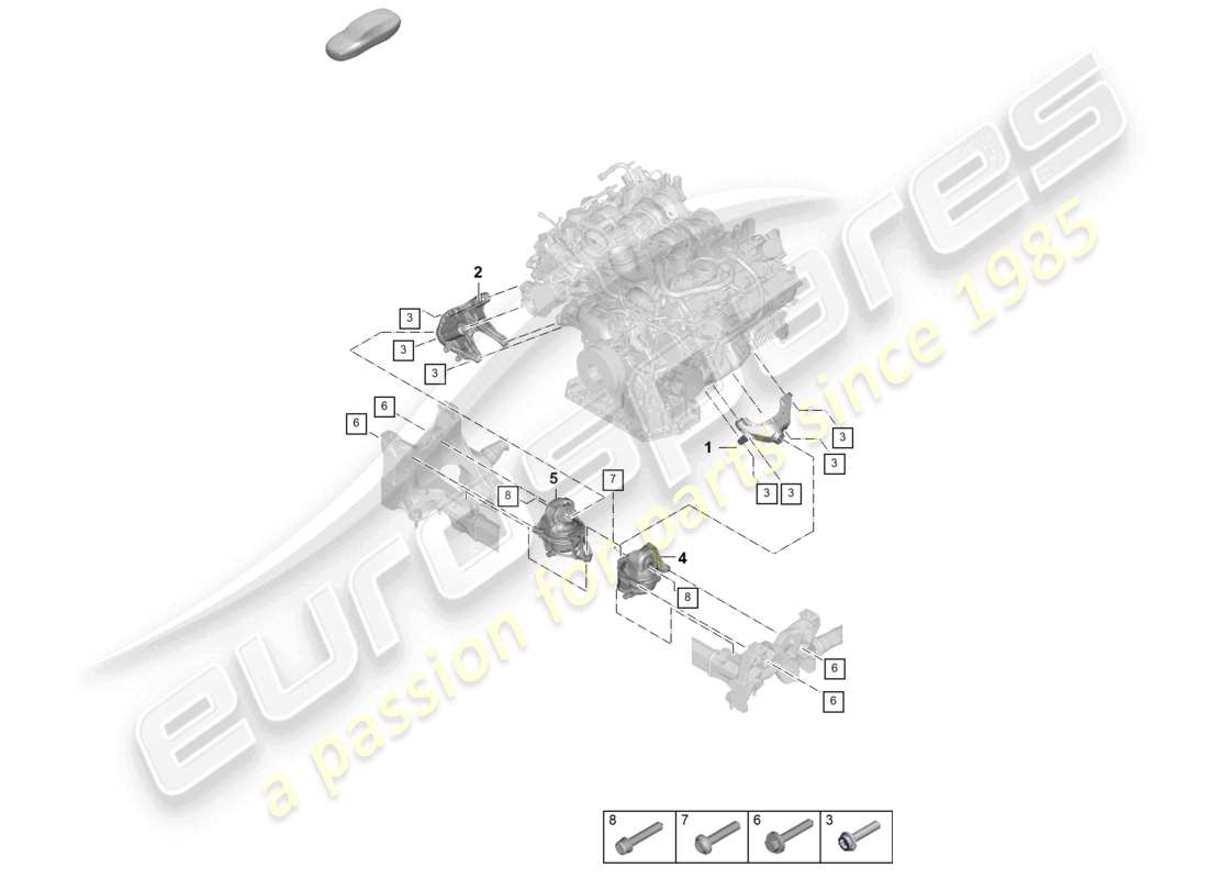 a part diagram from the porsche 2026 (cayenne e3 pa) parts catalogue