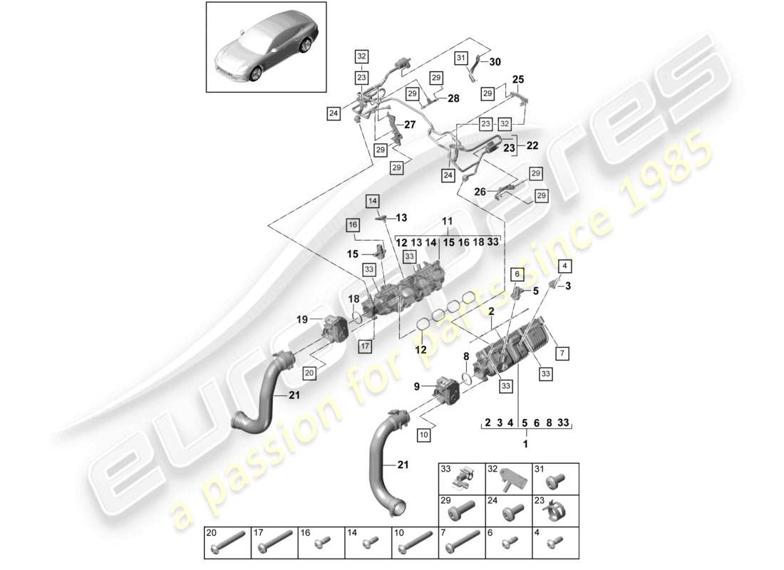 a part diagram from the porsche 2021 (panamera 971-1) parts catalogue