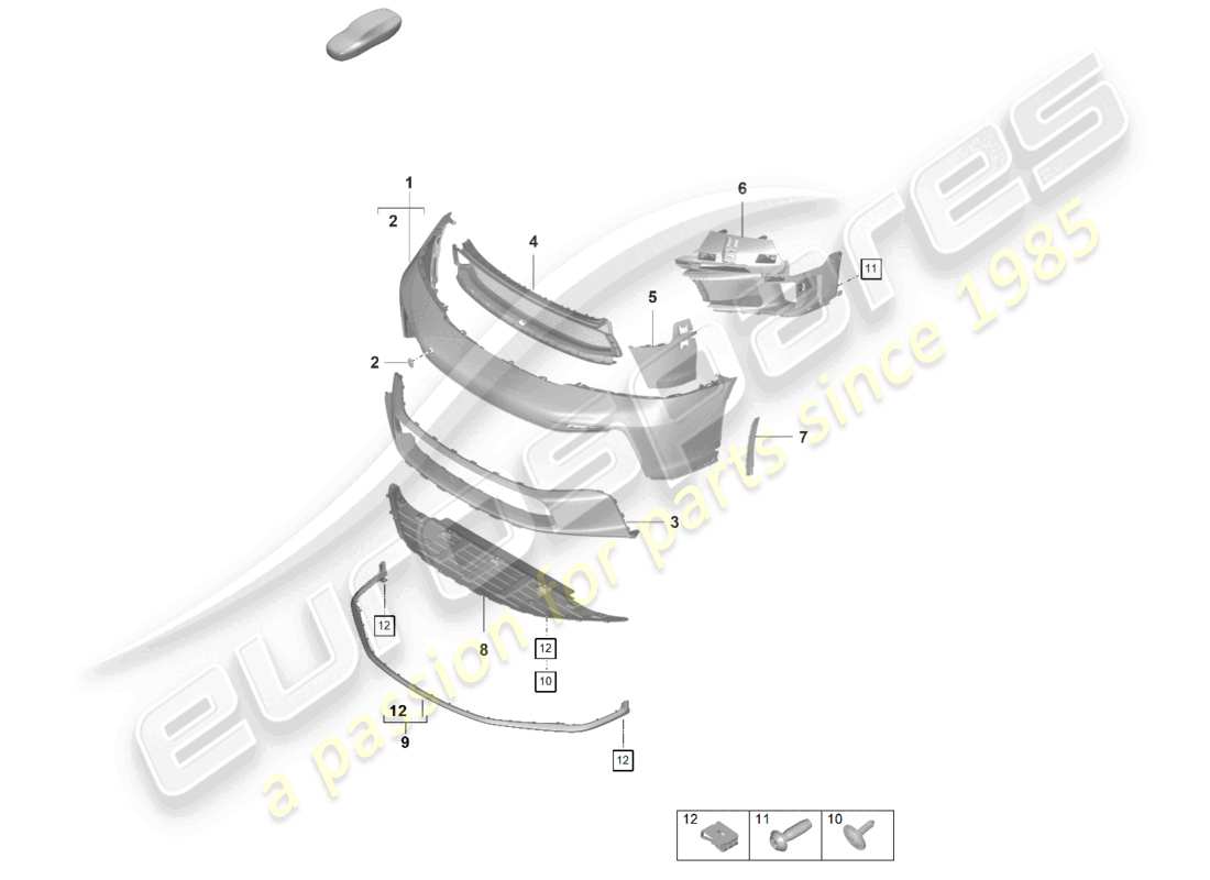 a part diagram from the porsche 2025 (992-1 gt3/rs/st) parts catalogue